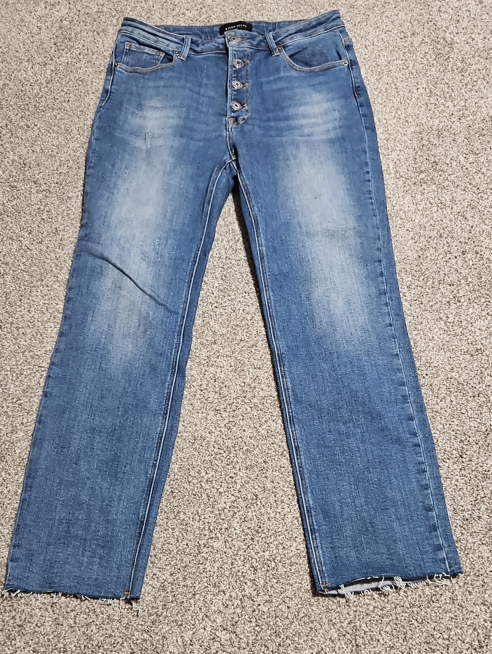 High-Rise Button-Fly Women's Blue Jeans